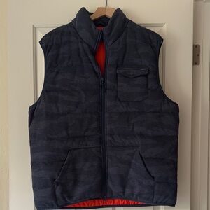johnnie-O Camo Navy Vest with Red Lining